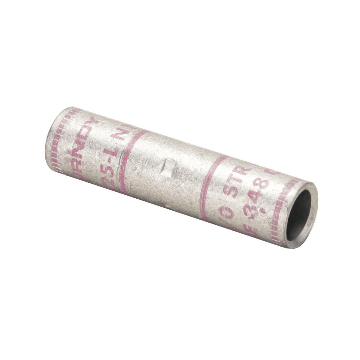 BURNDY® YS25LBOX YS Series Seamless Aluminum splice, 1/0 AWG Code Conductor, Die Code: 12, 2.08 in L, Copper