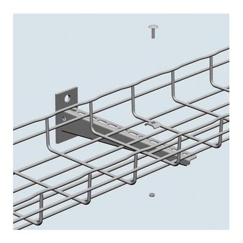 Cablofil® CRP300GC CRP Reinforced Universal Bracket, 12.4 in L x 1 in W x 3.7 in H, For Use With Wire Mesh Cable Tray, 1008 Carbon Steel