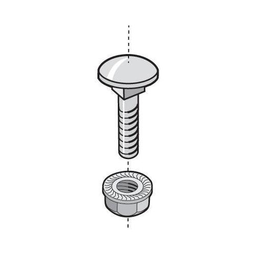 Cablofil® EZBN1/4BL EZBN Round Head Screw With Flange Nut, For Use With CE25, CE30, CE35, CE40 Washer, Wire Mesh Cable Tray, 1/4 in Size, 0.75 in L x 0.438 in H, 1008 Carbon Steel