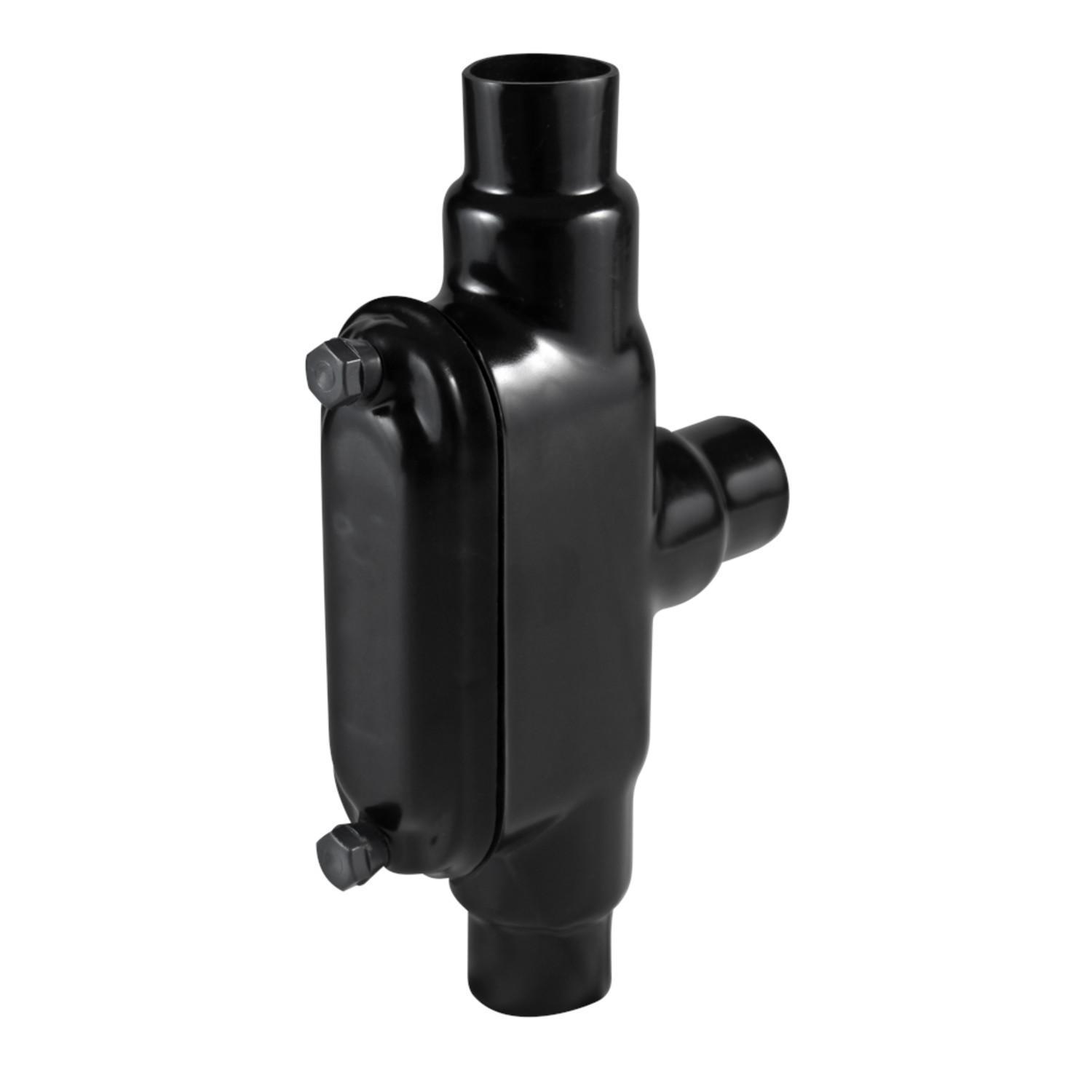 Calbond™ PV1000TB38 Type TB Conduit Body With Cover, Screws, 1 in Hub, Form 8, Steel, Galvanized/PVC Coated