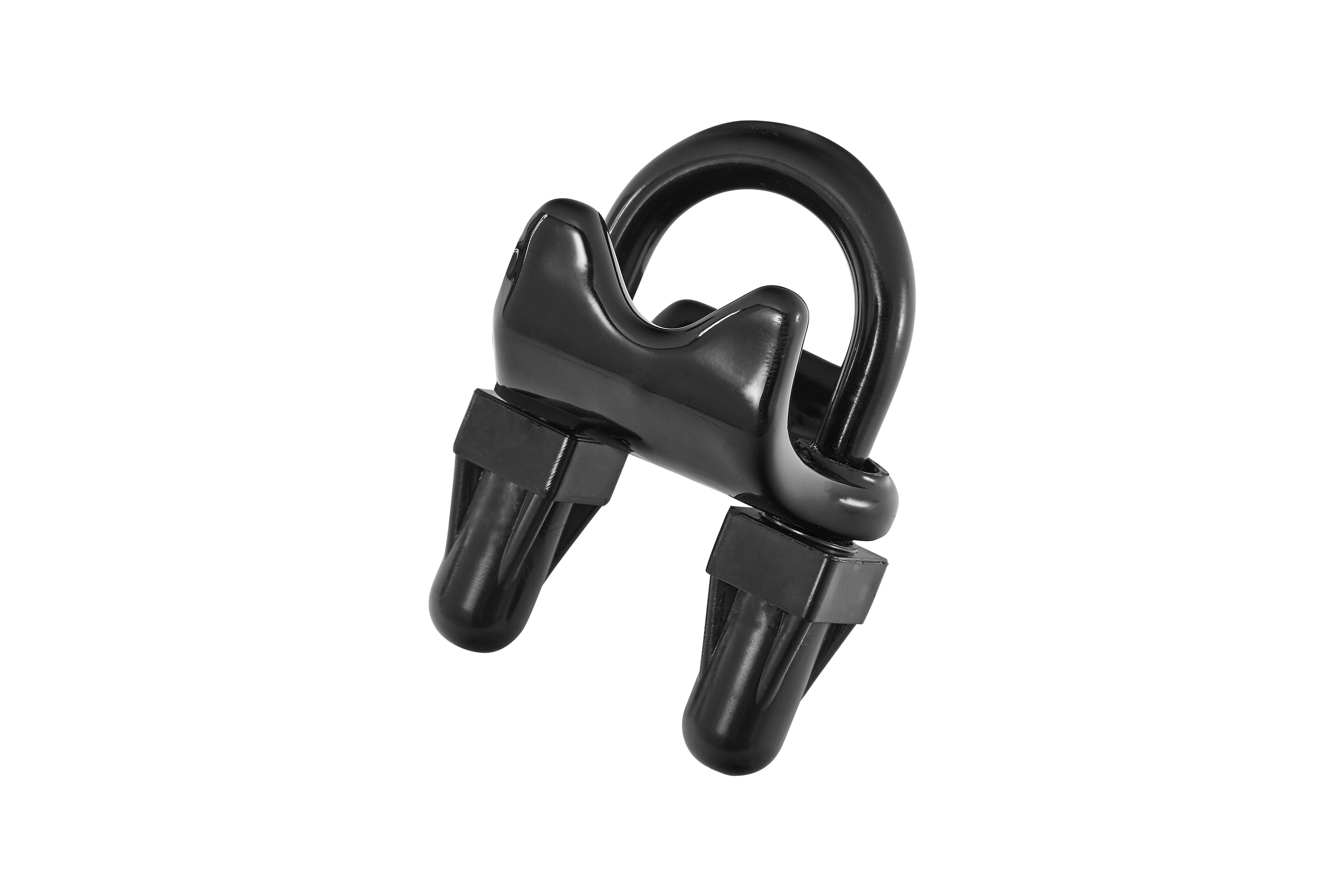 Calbond™ PV0700RAC75HD Right Angle Beam Clamp With Adjustable Size U-Bolt and Encapsulated Nuts, 3/4 in Conduit, Rigid Steel, Galvanized/Black PVC Coated