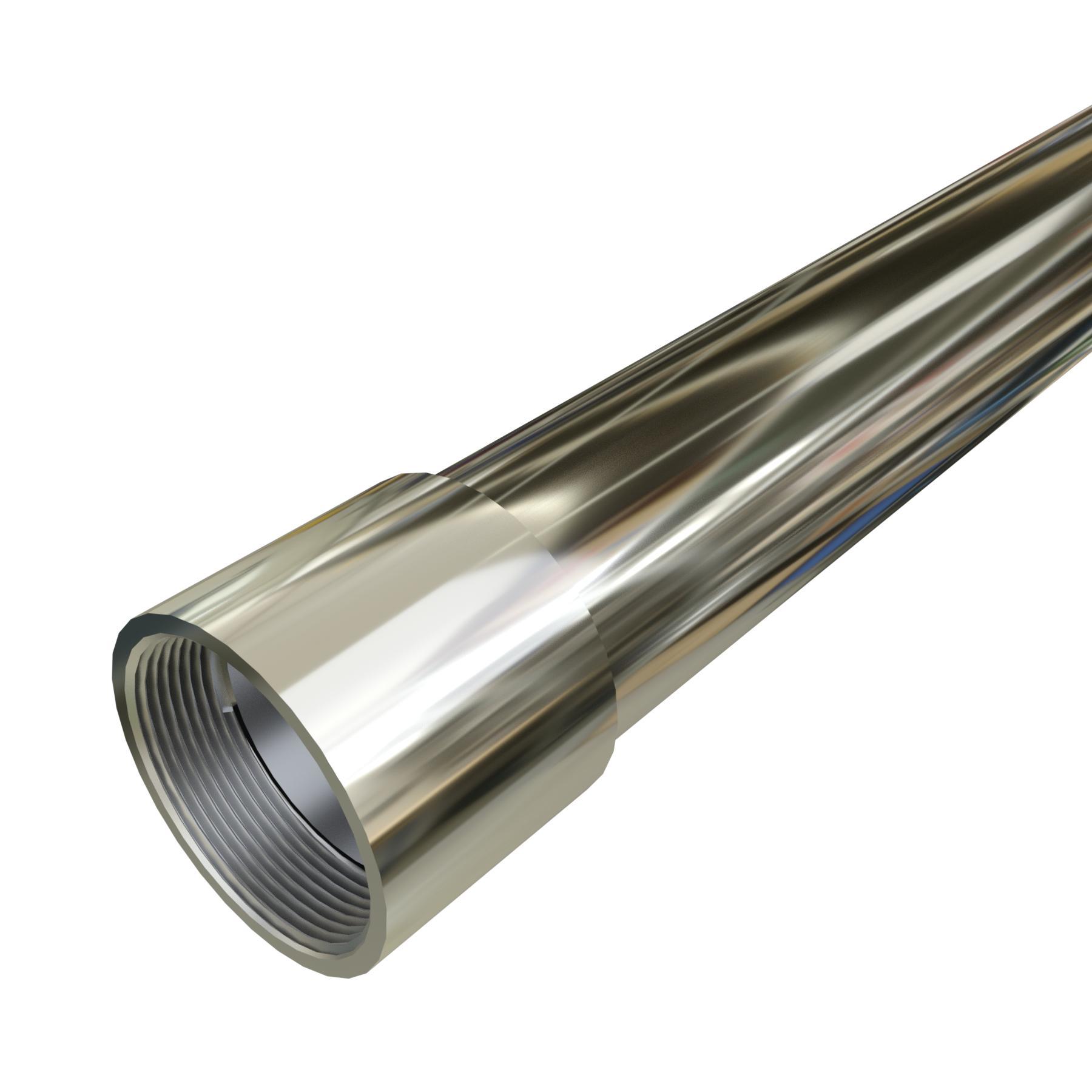 Calbrite™ S52010CTWT Threaded Intermediate Metal Conduit With Coupling, 2 in Trade, 2.17 in ID x 2.36 in OD, 10 ft L, 304 Lite Wall Stainless Steel