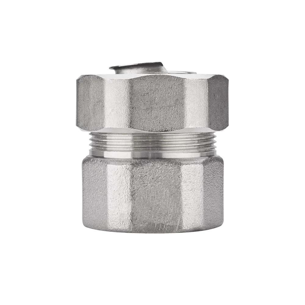 Calbrite™ S60700FCR0 Straight Fitting, 3/4 in Trade, For Use With Flexible/Rigid Conduit, Stainless Steel, Polished