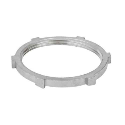 Calbrite™ S60500LN00 Conduit Locknut, 1/2 in, For Use With Rigid Threaded Metallic Conduits, 316 Stainless Steel, Polished Silver
