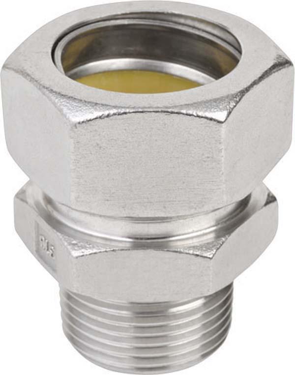 Calbrite™ S60700MC00 Compression Male Conduit Connector, 3/4 in Trade, For Use With Rigid/IMC Conduits, 316 Stainless Steel, #4 Polished