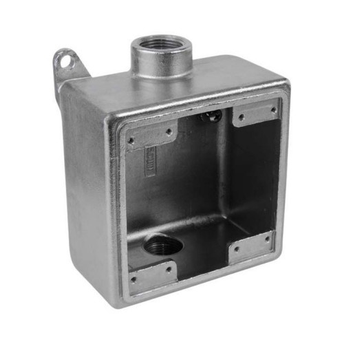 Calbrite™ S61000FDCD FDC Deep Device Box, 1 in Trade, 2 Gangs, 316 Stainless Steel, #4 Polished