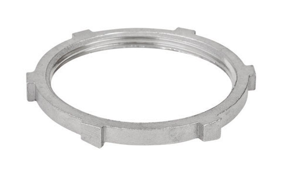 Calbrite™ S61200LN00 Conduit Locknut, 1-1/4 in, For Use With Rigid Conduits, 316 Stainless Steel, #4 Polished