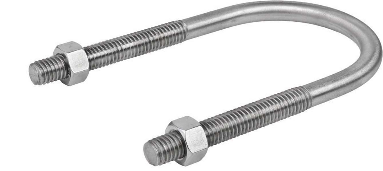 Calbrite™ S62500UB00 Standard U-Bolt, 2-1/2 in Trade, 1/2-13 Thread, Stainless Steel