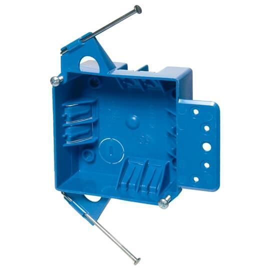 Carlon® B418AR-UPC New Work Square Outlet Box, Thermoplastic, 18 cu-in Capacity, 2 Gangs, (1) Knockouts, 4 in H x 4 in W x 1-5/8 in D