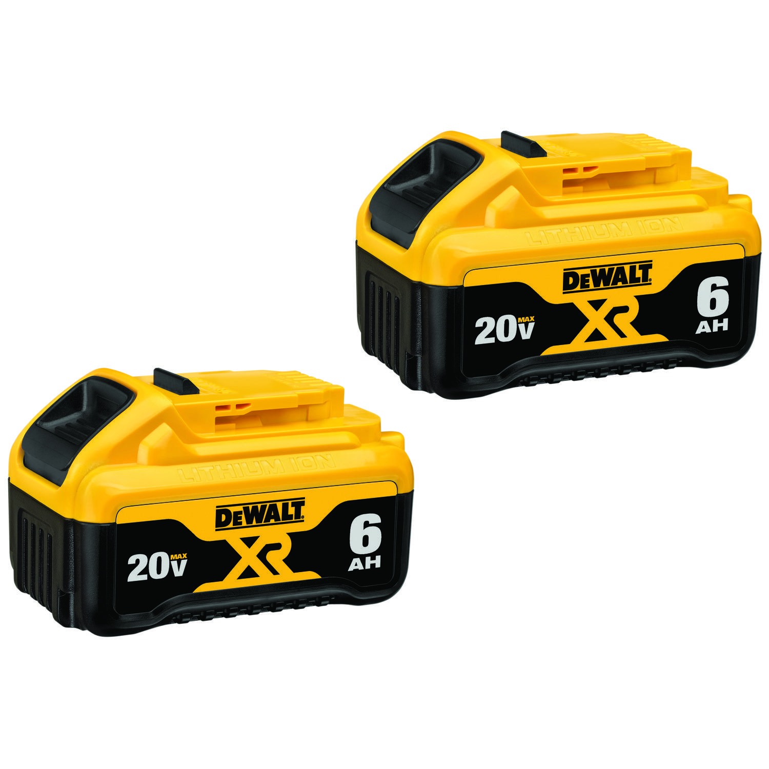 DeWALT® 20V MAX* MATRIX™ XR™ DCB206-2 Premium Slide-On Battery Pack, 6 Ah Li-Ion Battery, 20 V AC Charge, For Use With DeWALT® 20 V Tools