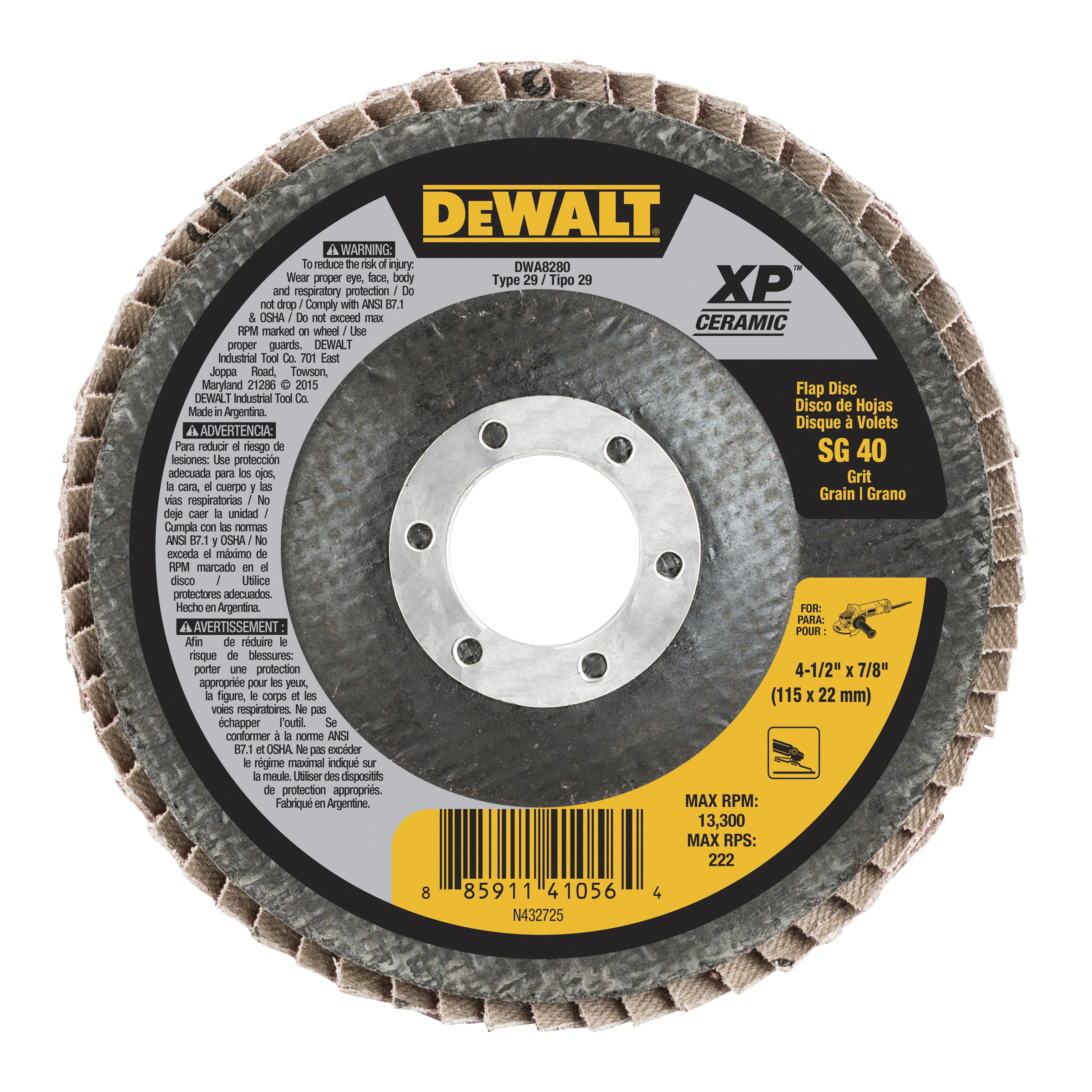 DeWALT® DWA8288 Coated Abrasive Flap Discs