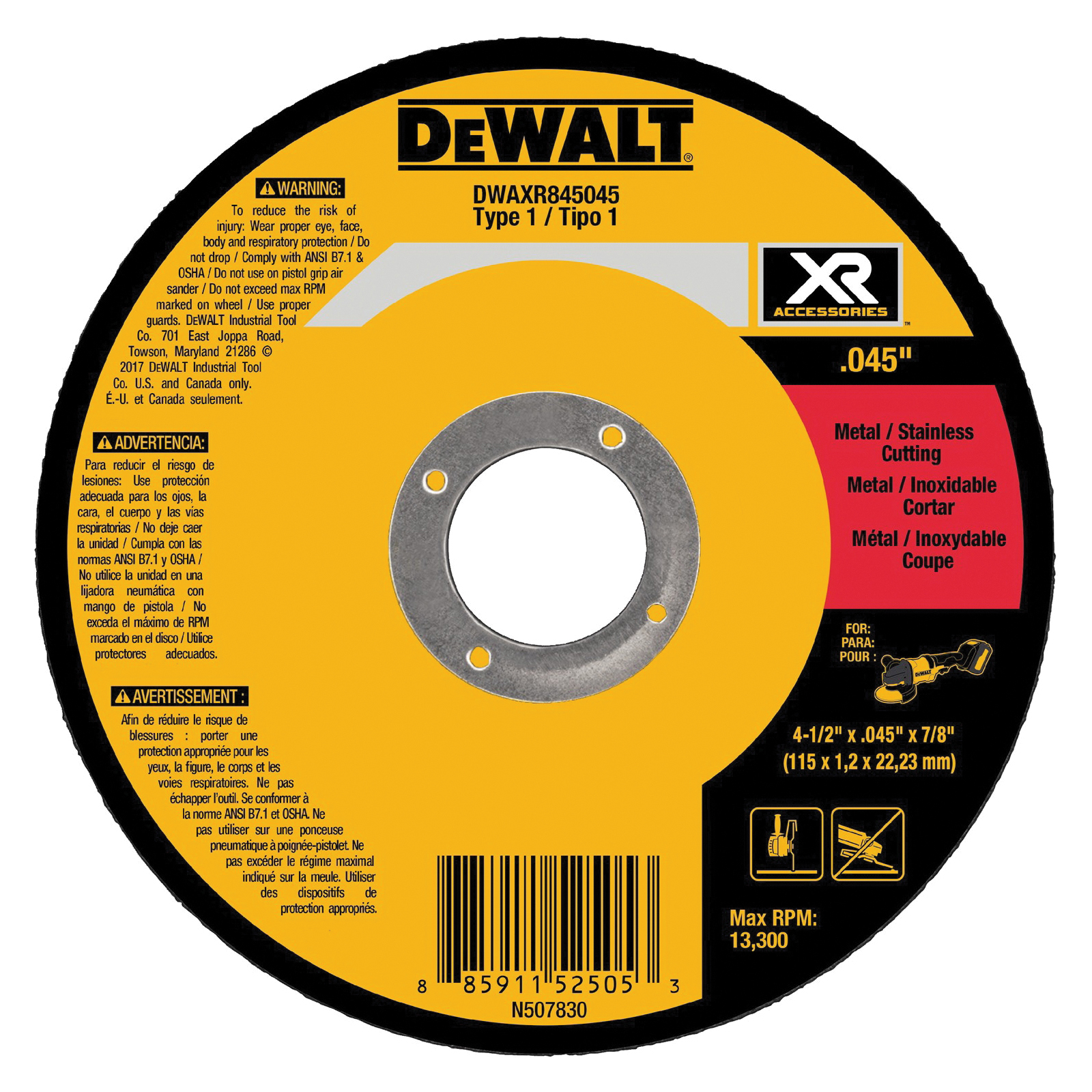 DeWALT® DWAXR845045 Cut-Off Wheels