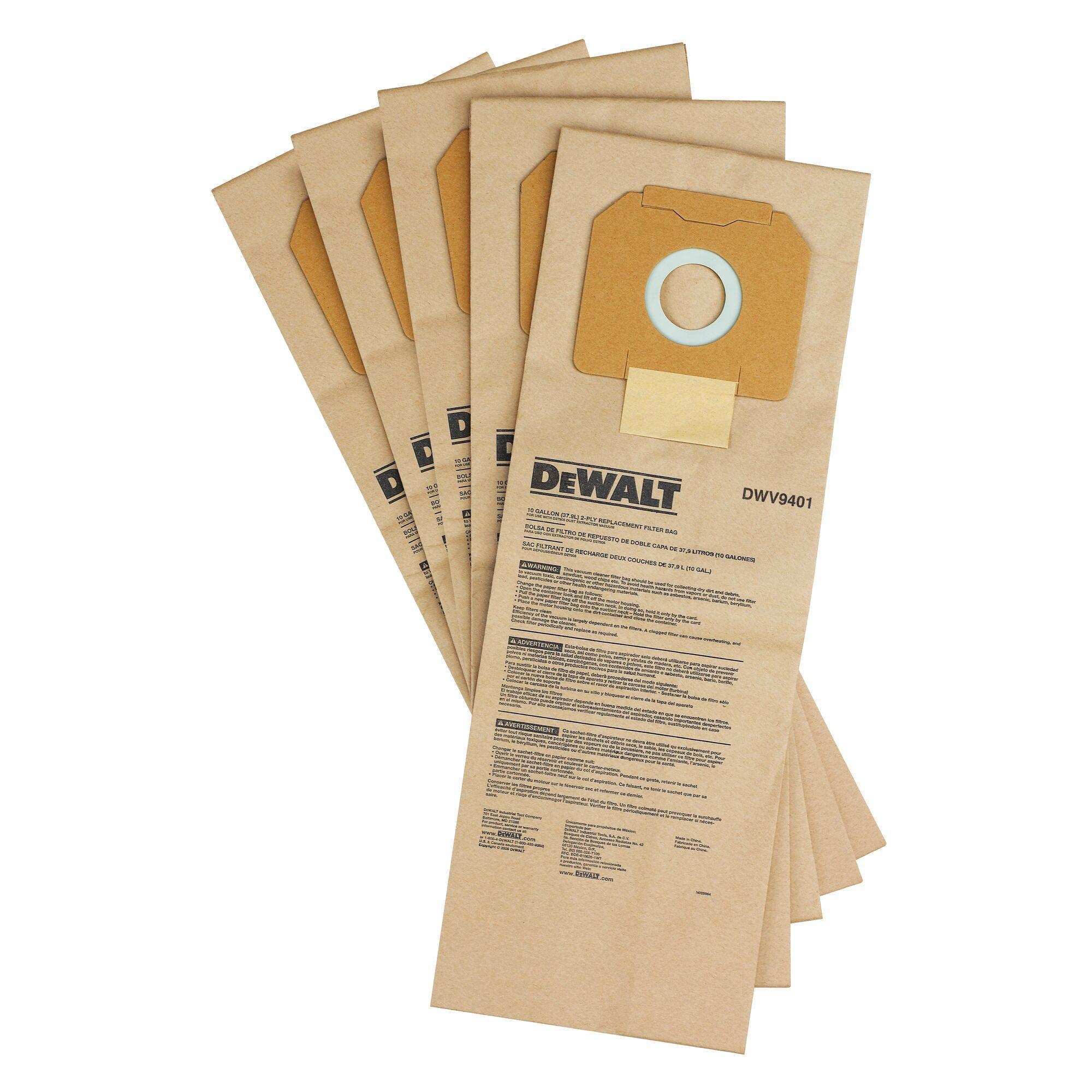 DeWALT® DWV9401 Vacuum Cleaner Bags & Filters
