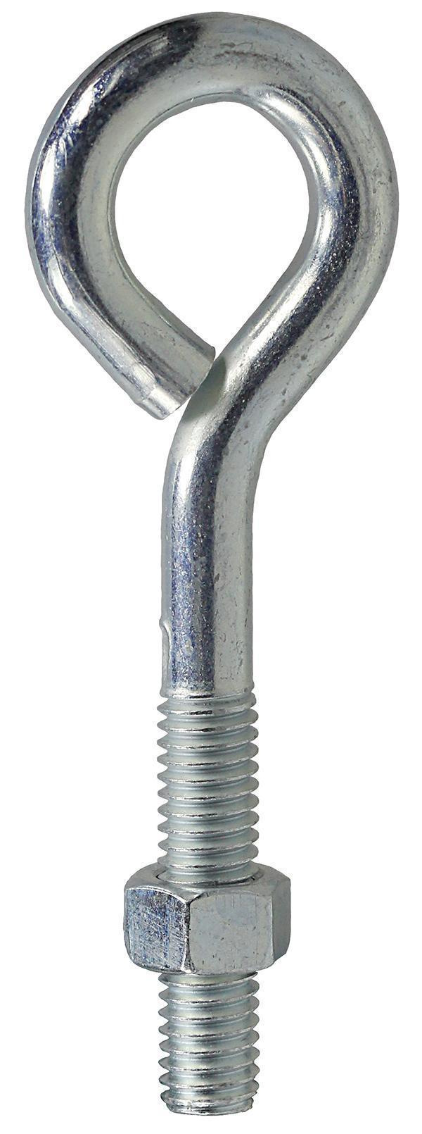 Dottie® EB10 Eye Bolt With Hex Nut, 3/8 in, 2-1/2 in L Shank, Low Carbon Cold Drawn Steel, Zinc Plated