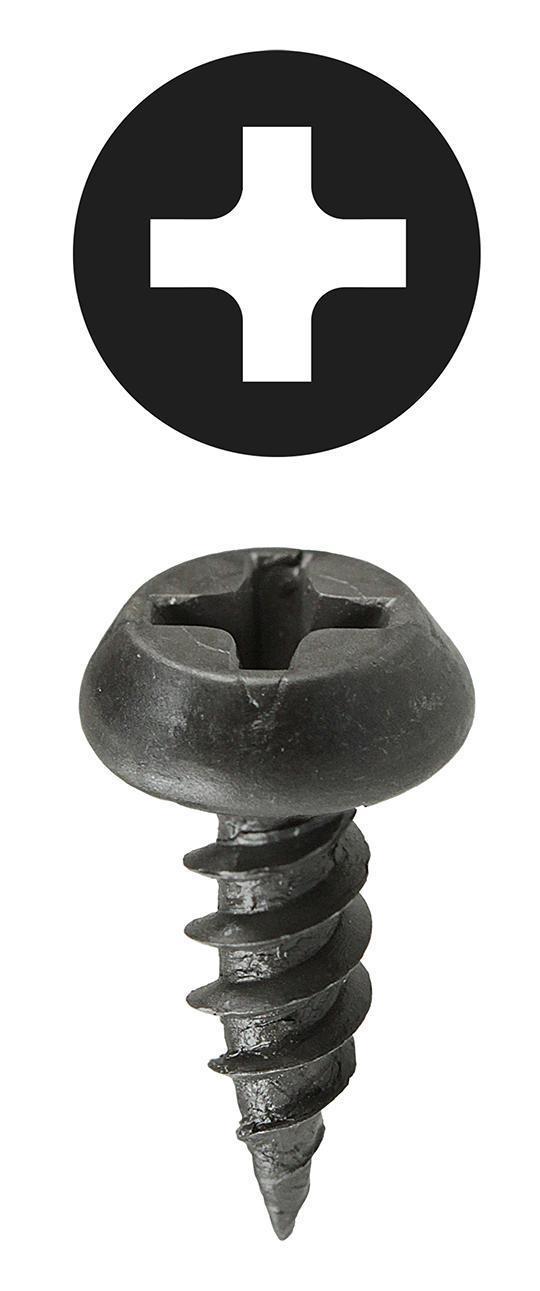 Dottie® F6716 Framer Screw, #6, 7/16 in OAL, Pan Head, Phillips® Drive, Steel, Black Oxide