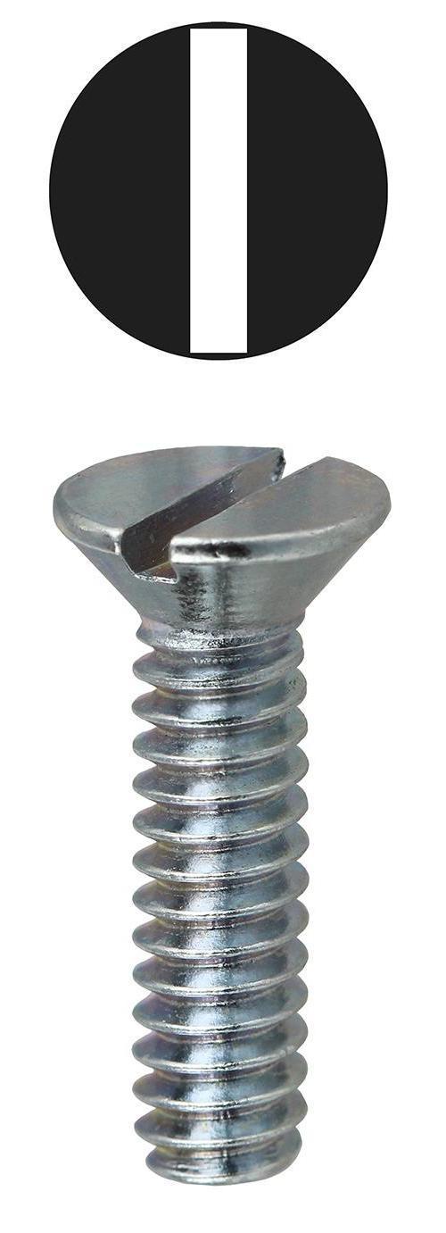 Dottie® FM63238 Machine Screw, #6-32, 3/8 in OAL, Steel, Flat Head, Zinc Plated, Slotted Drive