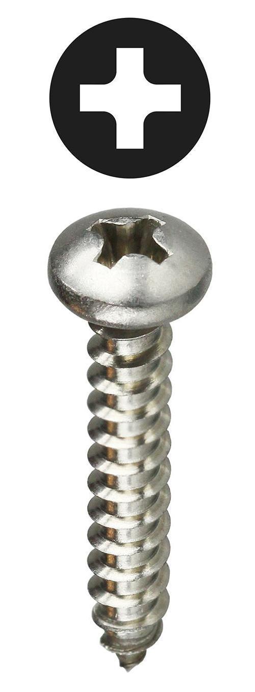 Dottie® PHSMSS1034 Sheet Metal Screw, #10, 3/4 in OAL, Pan Head, Phillips® Drive, Stainless Steel, 18-8 Grade