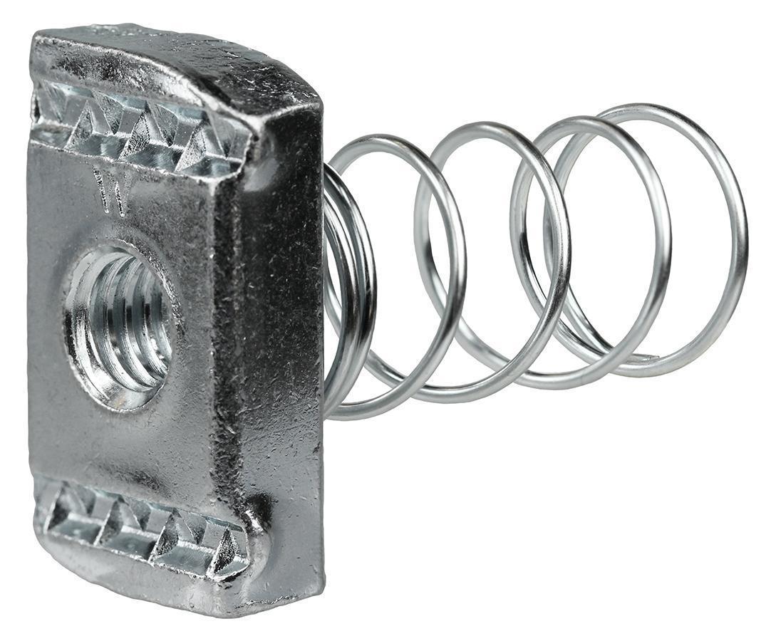 Dottie® SSN25 Anti-Rotation Standard Spring Nut, 1/4 in Trade, 1/4-20 Thread, Steel
