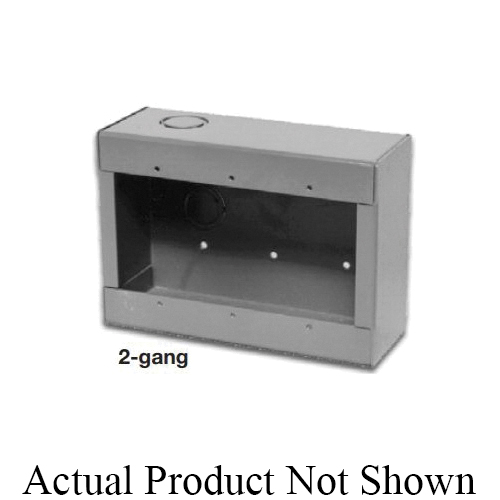 Edwards Signaling™ 27193-21 2-Gang Surface Box, 4-3/4 in H x 4-13/16 in W x 2-1/2 in D, Cold Rolled Steel, Baking Enamel