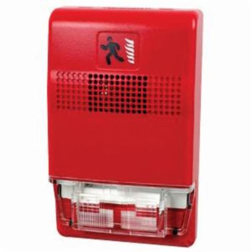 Edwards Signaling™ EG1R-P Genesis® Low Profile Wall Horn, 24 V DC, 0.013 A, 87/77 dB, Surface Mounting, Red, Specifications Met: UL 1971 (S218),1638 (S218), 464 S218), ULC S525, S526, CSFM, CE, FCC, MEA, CE Certified