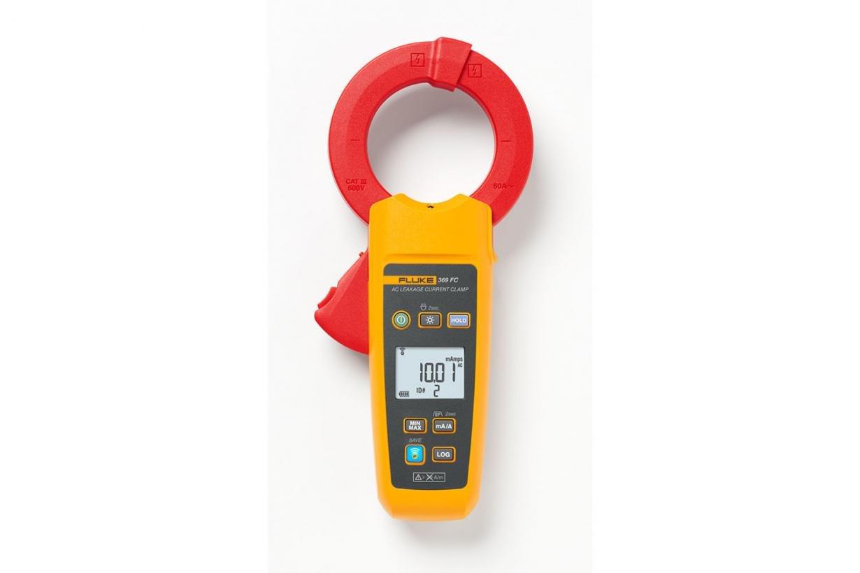 Fluke® FLUKE-369/FC Digital Leakage Current Clamp Meter, 3 mA to 60 A, 40 Hz to 1 kHz, 1 to 2%, 3300 Counts LCD Display