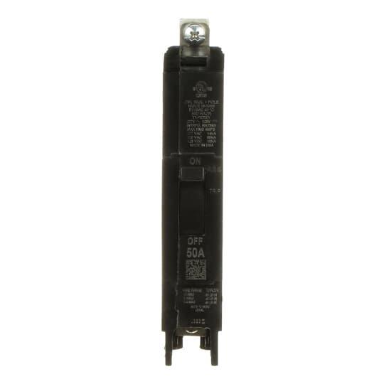 GE TEY150 Compact Lighting Panel Circuit Breaker, 120/240/277 V AC, 50 A, 14/65 kA Interrupt, 1 Poles, Thermal Magnetic Trip