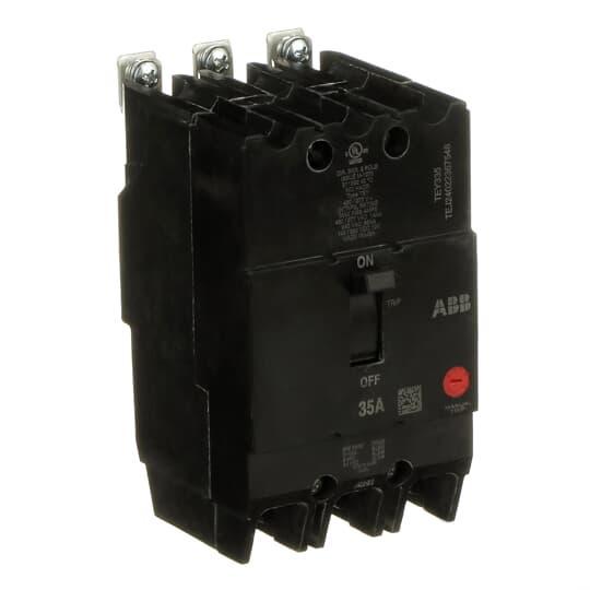 GE TEY335 Compact Lighting Panel Circuit Breaker, 120/240/277 V AC, 35 A, 14/65 kA Interrupt, 3 Poles, Thermal Magnetic Trip