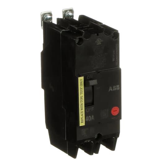 GE TEYF240 Compact Lighting Panel Circuit Breaker, 120/240/277/480 VAC, 250 VDC, 40 A, 65/18/10 kA Interrupt, 2 Poles, Thermal Magnetic Trip