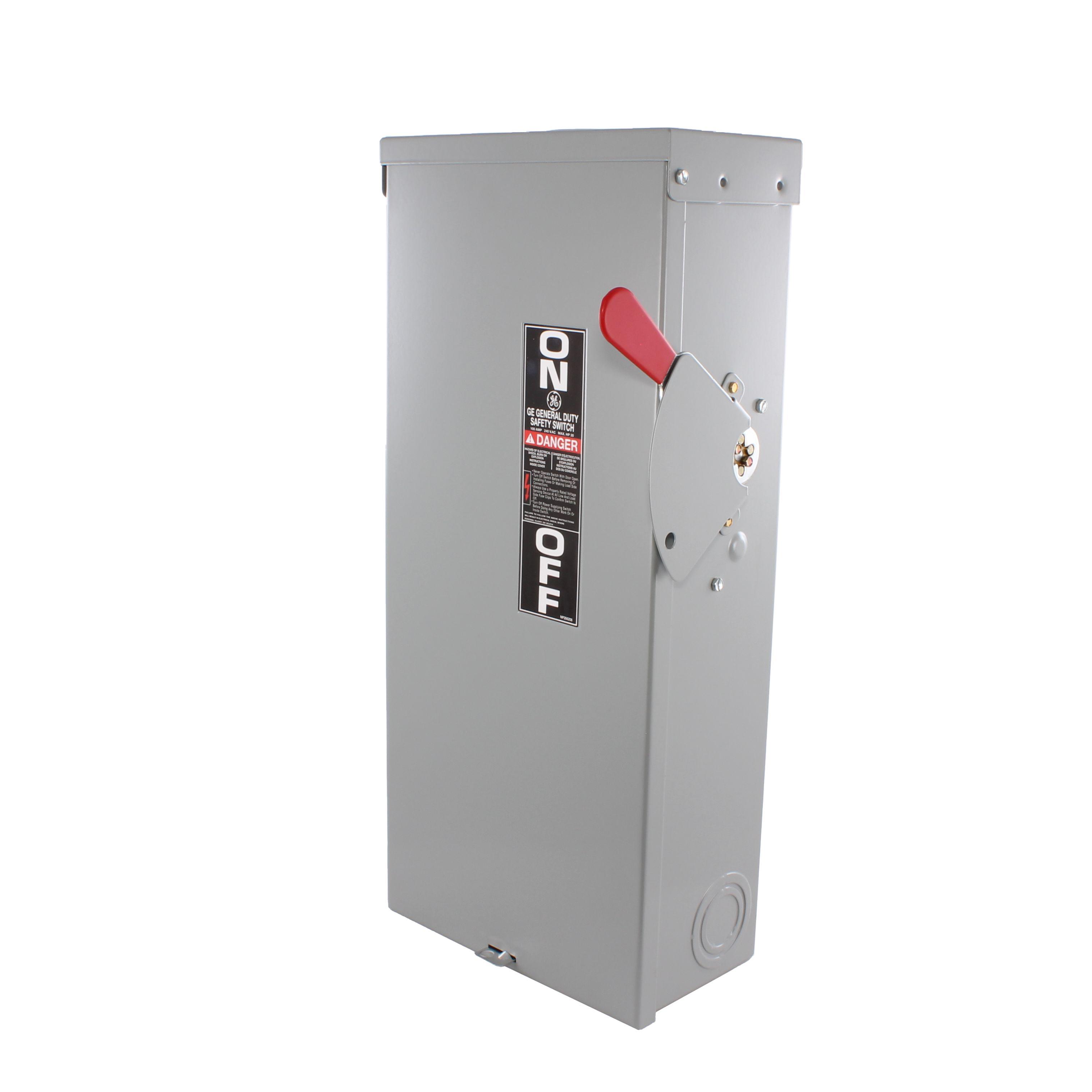 GE Spec-Setter™ TG3223R TG Series Fusible General Duty Safety Switch, 240 V AC, 100 A, 7-1/2 hp Standard Fuse/15 hp Time Delay, 2 Poles