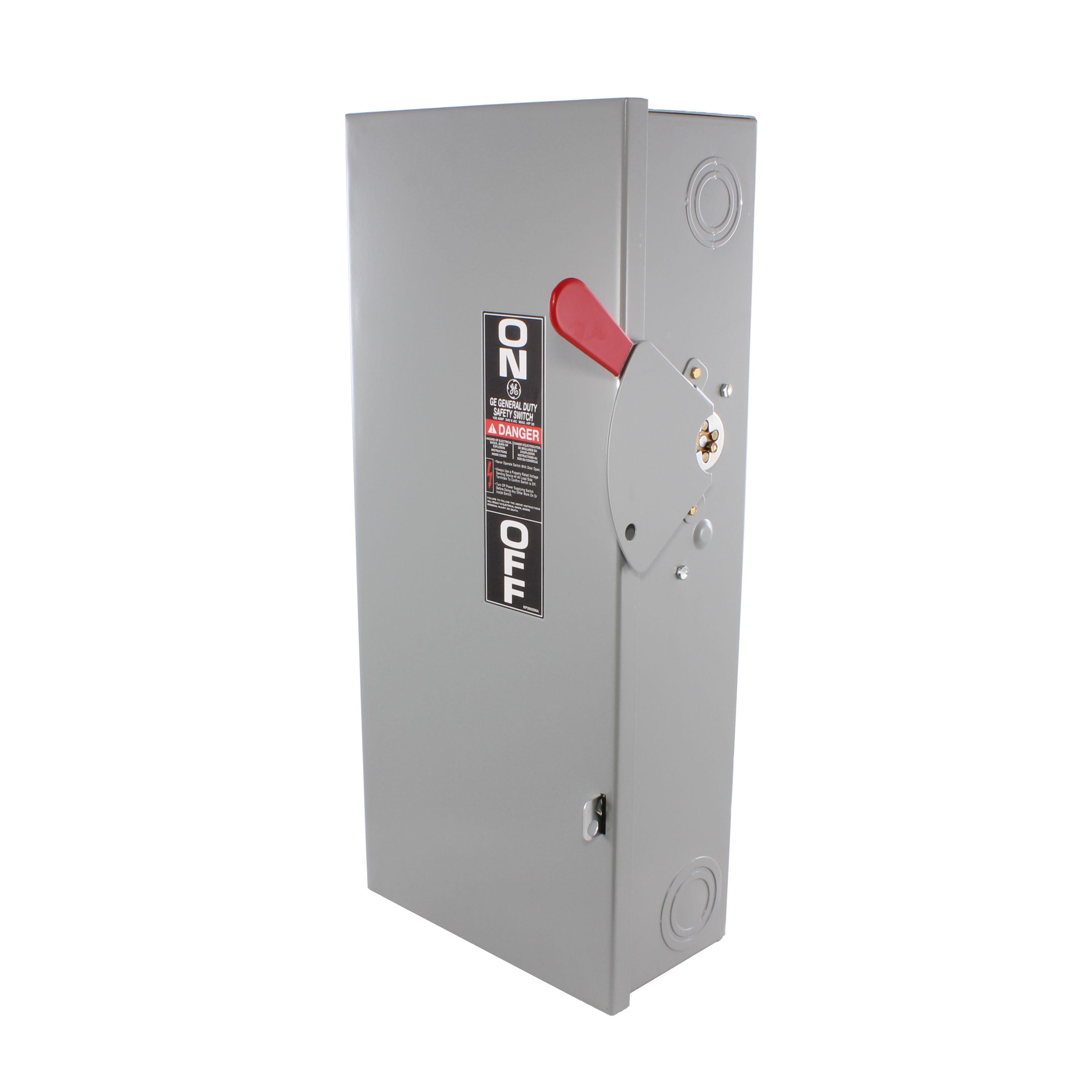 GE Spec-Setter™ TGN3323 General Duty Non-Fusible Safety Switch, 240 V AC, 100 A, 15/hp Standard Fuse/30 hp Time Delay, 3 Poles