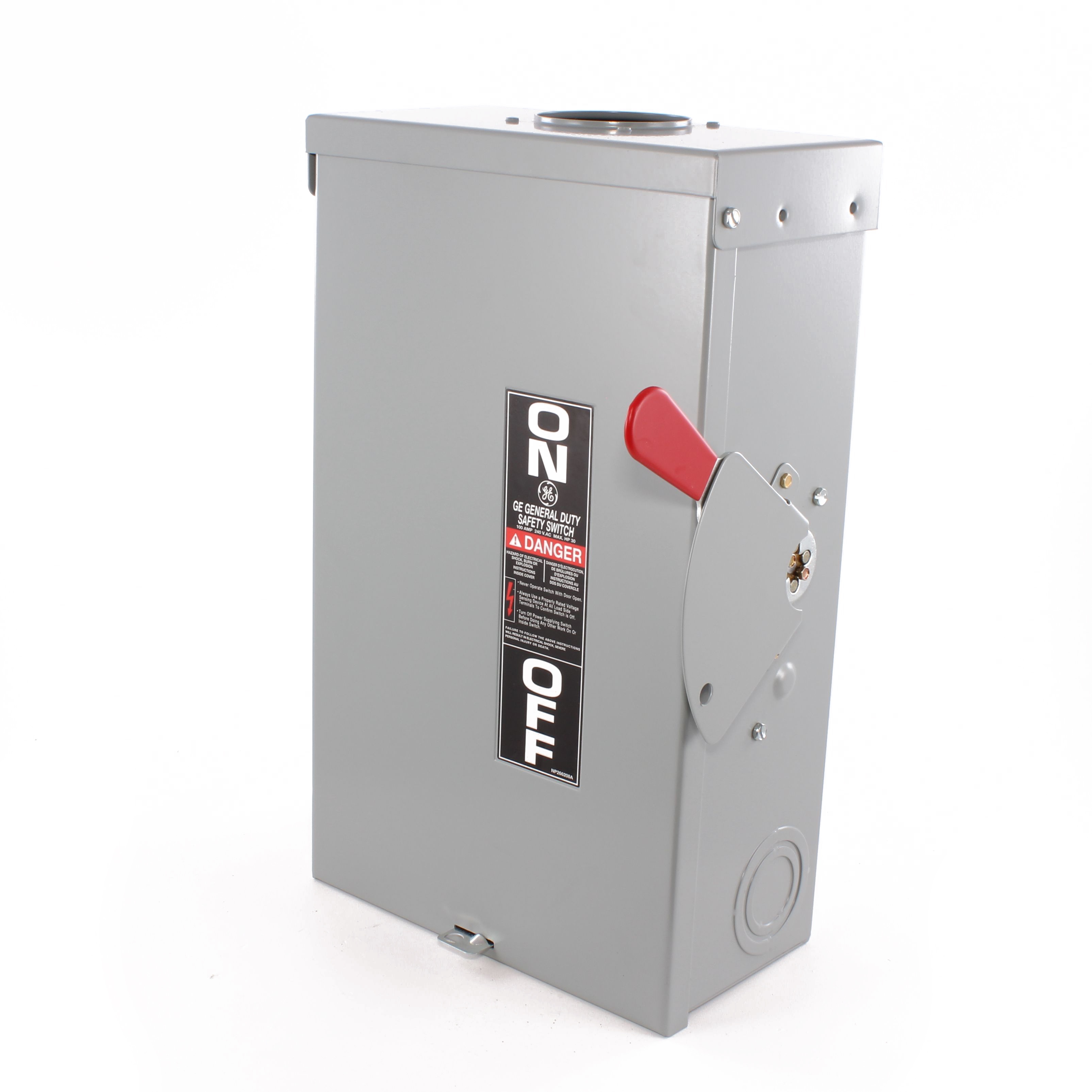 GE Spec-Setter™ TGN3323R General Duty Non-Fusible Safety Switch, 240 V AC, 100 A, 15/hp Standard Fuse/30 hp Time Delay, 3 Poles