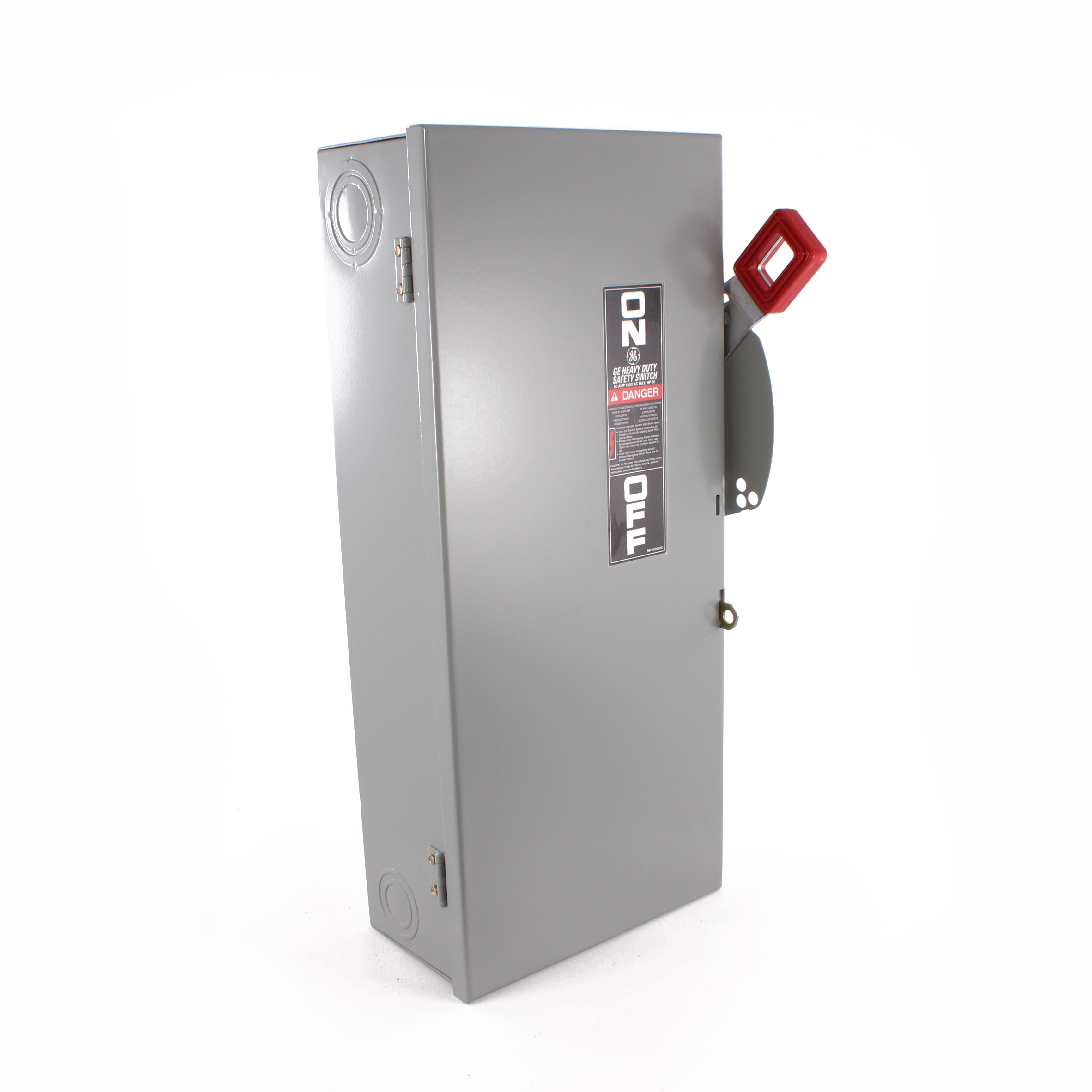 GE Spec-Setter™ TH3362 TH Series Fusible Heavy Duty Safety Switch, 600 V AC, 60 A, 15 hp Standard Fuse/50 hp Time Delay, 3 Poles