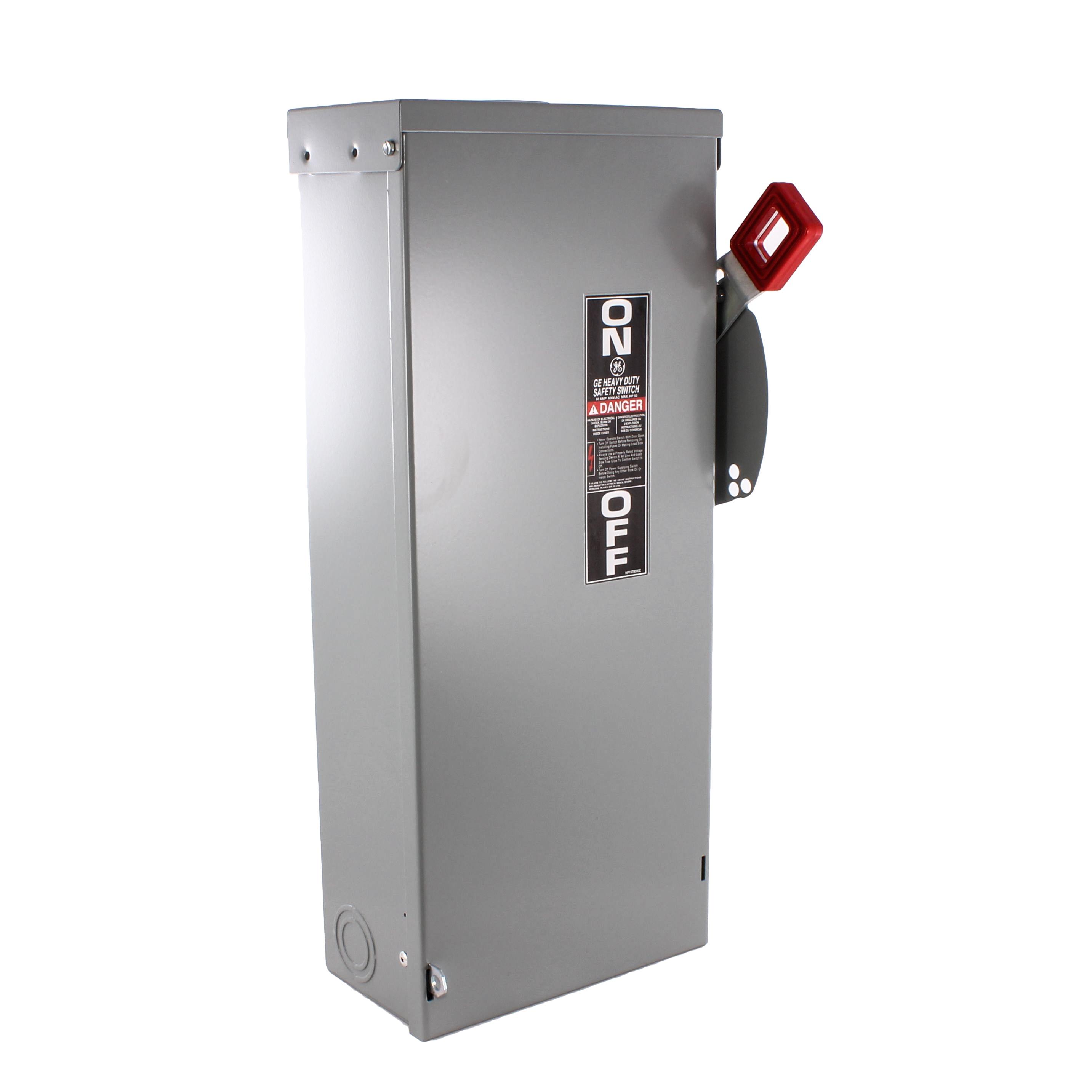 GE Spec-Setter™ TH3362R TH Series Fusible Heavy Duty Safety Switch, 600 V AC, 60 A, 15 hp Standard Fuse/50 hp Time Delay, 3 Poles