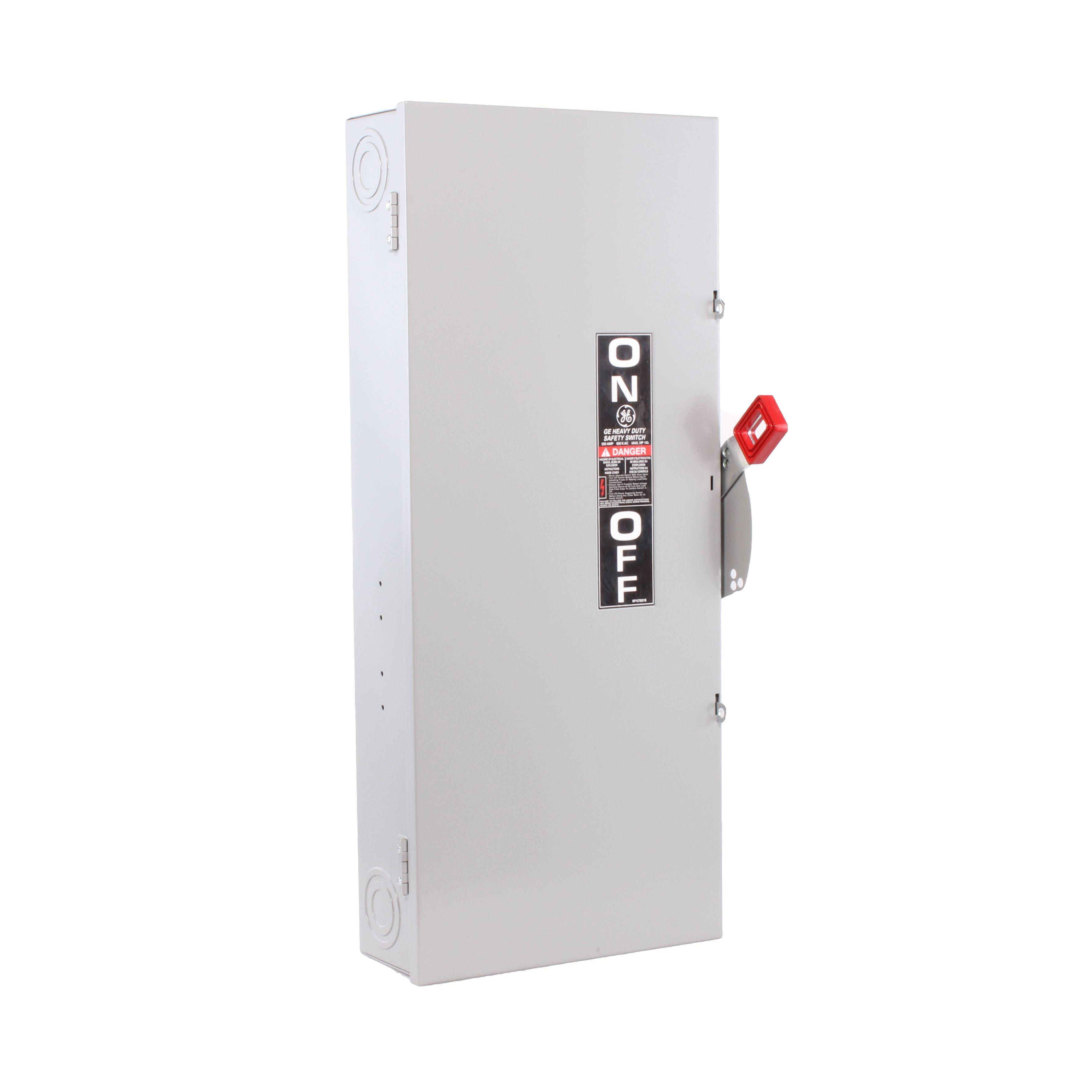 GE Spec-Setter™ TH3364 TH Series Fusible Heavy Duty Safety Switch, 600 V AC, 200 A, 60 hp Standard Fuse/150 hp Time Delay, 3 Poles