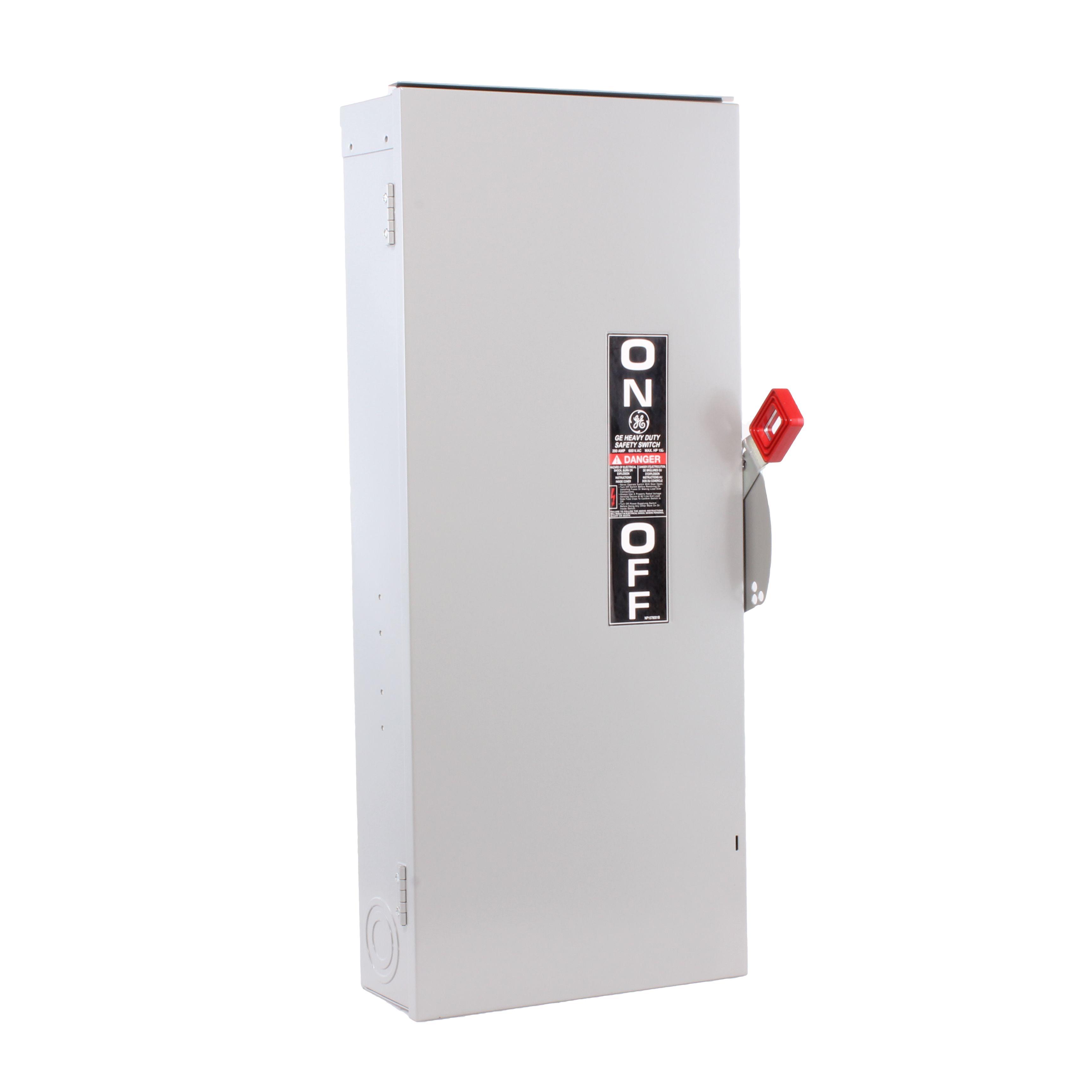 GE Spec-Setter™ TH3364R TH Series Fusible Heavy Duty Safety Switch, 600 V AC, 200 A, 60 hp Standard Fuse/150 hp Time Delay, 3 Poles