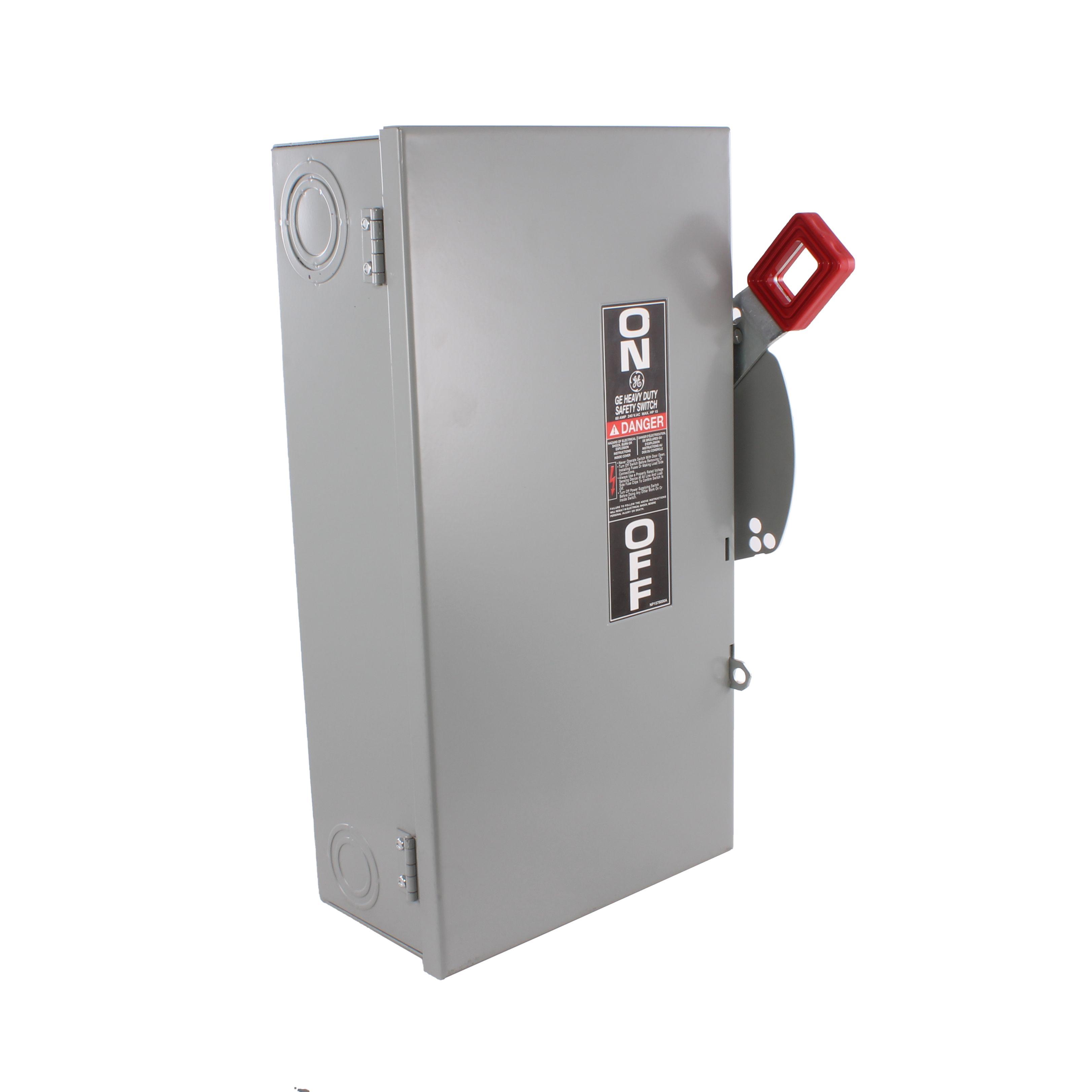 GE Spec-Setter™ TH4322 Fused Heavy Duty Safety Switch, 240 V AC, 60 A, 7-1/2 hp, 3 Poles