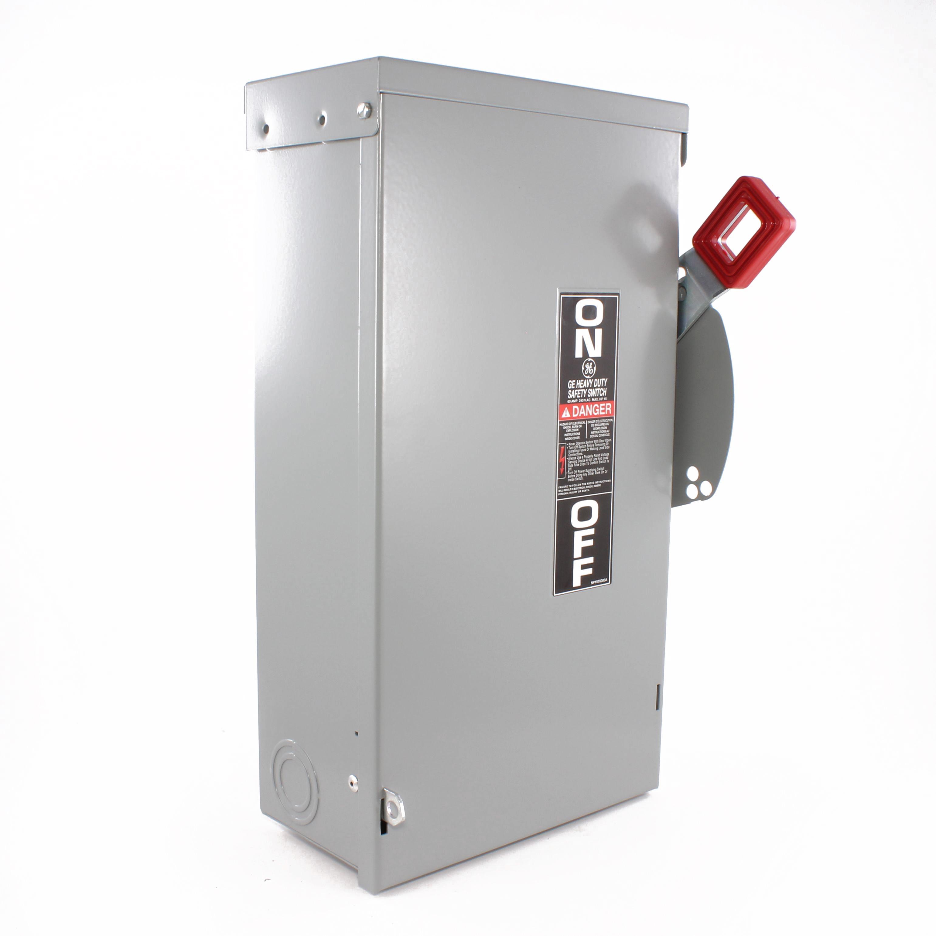 GE Spec-Setter™ TH4322R Fused Heavy Duty Safety Switch, 240 V AC, 60 A, 7-1/2 hp, 3 Poles