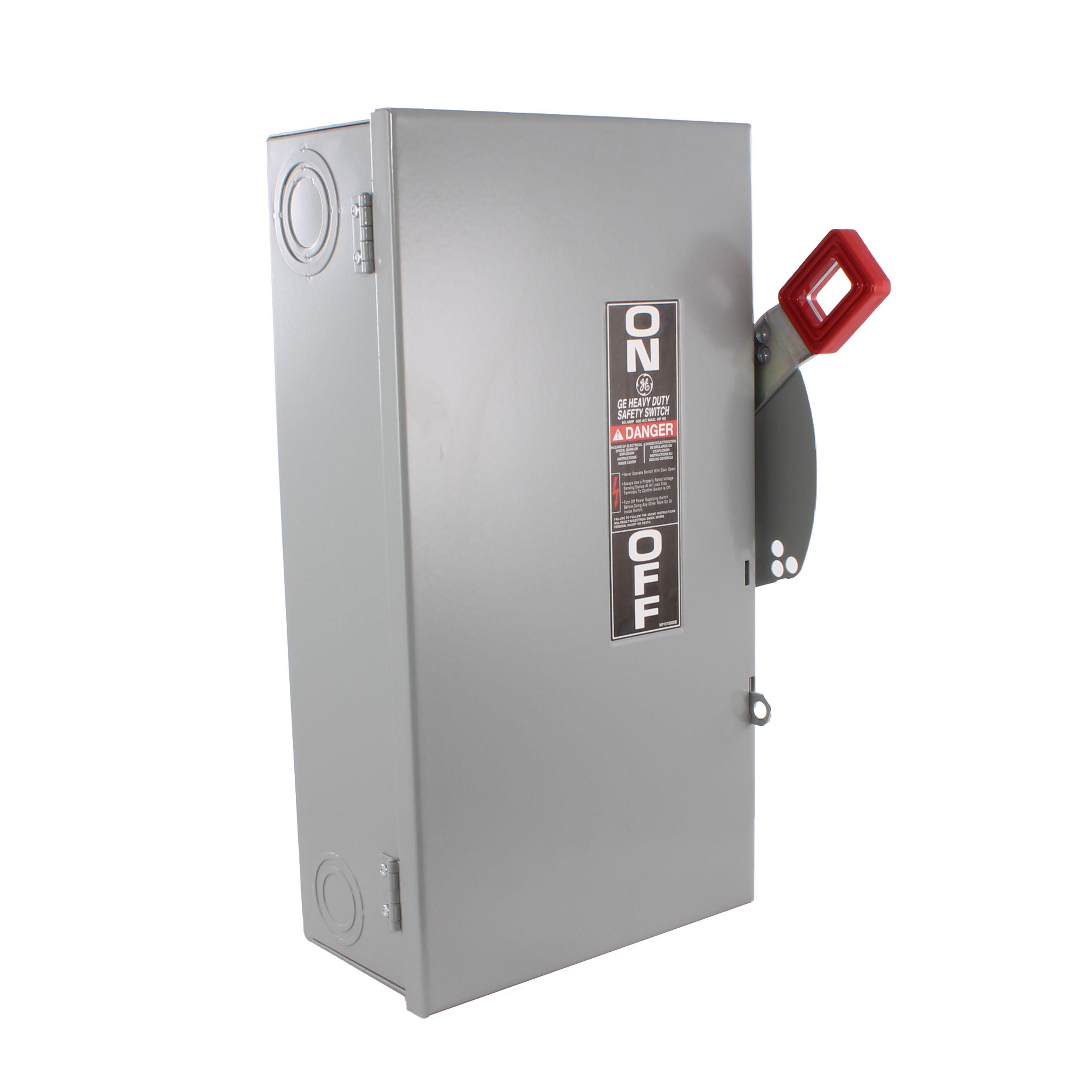 GE Spec-Setter™ THN3362 Heavy Duty Non-Fusible Safety Switch, 600 V AC, 60 A, 60 hp, 3 Poles