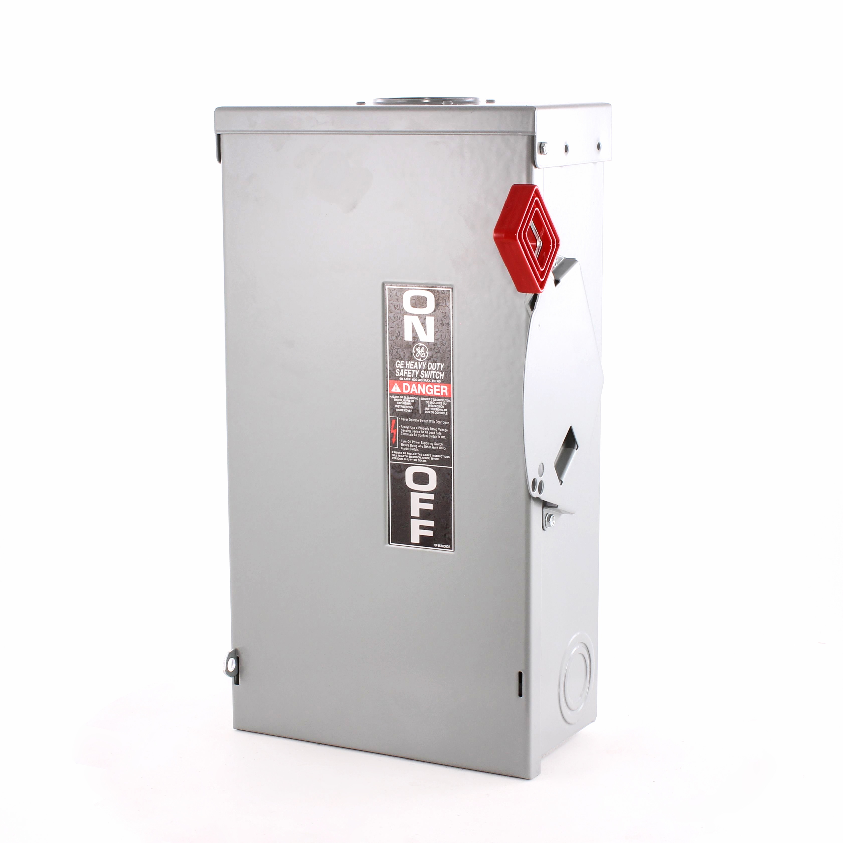 GE Spec-Setter™ THN3362R Heavy Duty Non-Fusible Safety Switch, 600 V AC, 60 A, 60 hp, 3 Poles