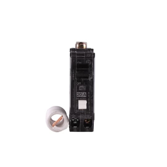 GE Q-Line® THQB1120AF2 Type THQB Miniature Molded Case Arc Fault Circuit Breaker, 120/240 V AC, 20 A, 10 kA Interrupt, 1 Poles