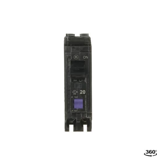 GE Q-Line® THQL1120DF Combination AFCI/GFCI Circuit Breaker, 120 V AC, 20 A, 22 kA Interrupt, 1 Pole, Thermal Magnetic Trip