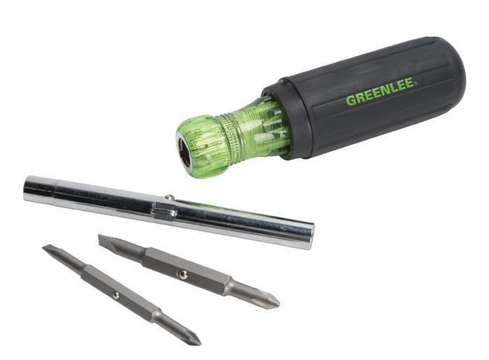Greenlee® 0153-42C 6-in-1 Multi-Tool Driver, 4 Pieces, Cushion Grip Handle, Hardened Steel, ASME Specified