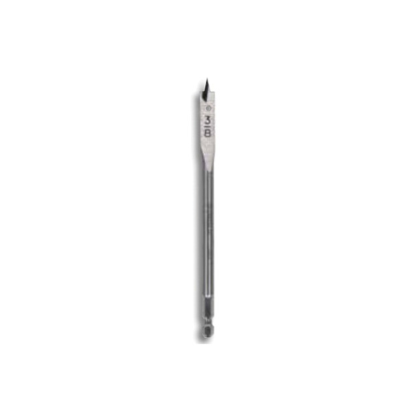 Greenlee® 33A-3/8 Standard Spade Bit With Fixed Pockets, 3/8 in Dia, 6-1/4 in OAL, 1/4 in Shank