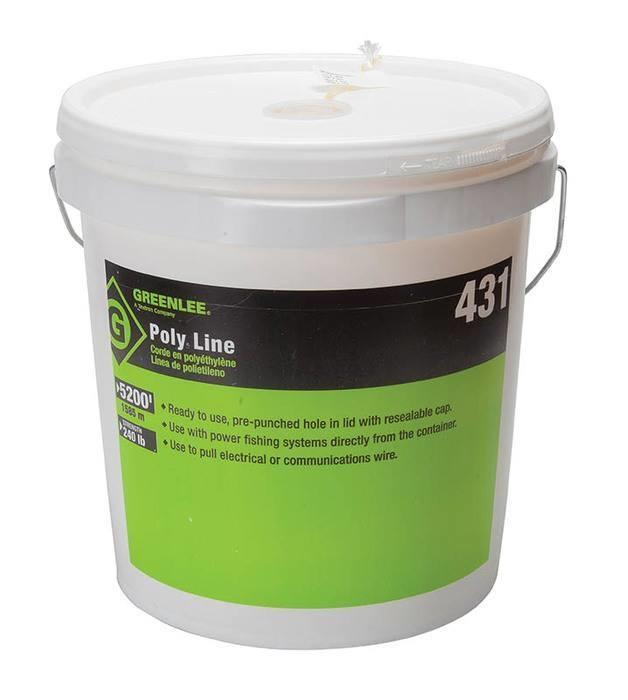 Greenlee® 431 2-Ply Spiral Wrap Tracer Twine Poly Line, 240 lb Tensile Strength, 5200 ft L, Polyfiber, For Use With Power Fishing System