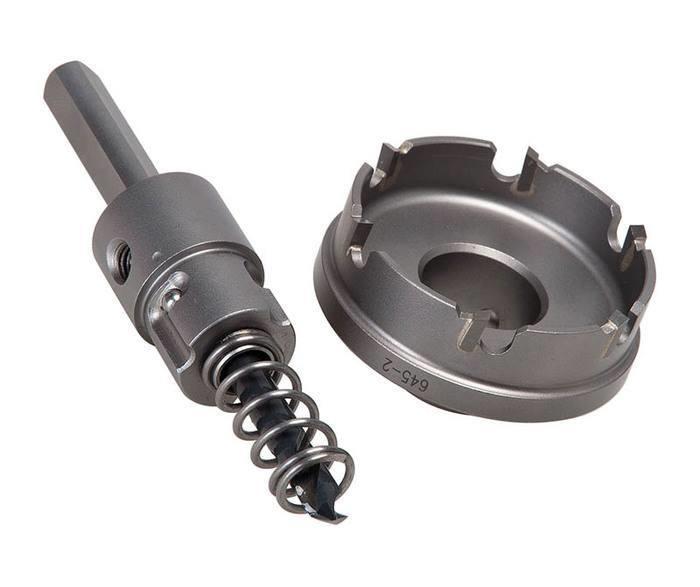 Greenlee® 645-7/8 Quick-Change Hole Cutter, 7/8 in Dia, 8 ga D Cutting, Tungsten Carbide Tip Cutting Edge, 3/8 in Arbor