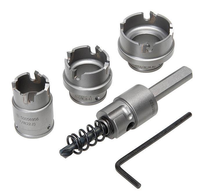 Greenlee® 00655 Quick Change Hole Cutter Kit, 3 Pieces, Carbide Tip, Uncoated