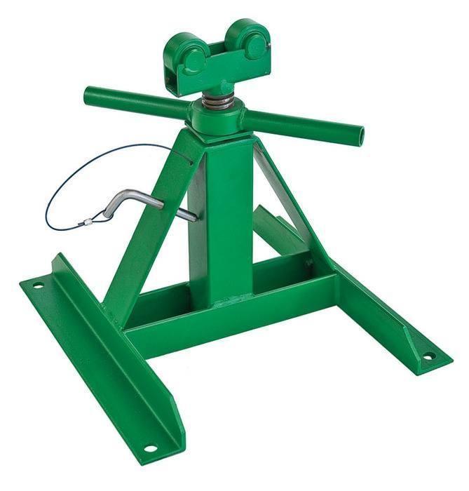 Greenlee® 687 Adjustable Telescoping Stand, Steel, 2500 lb Load, 13 in H Min, 27 in H Max, Green
