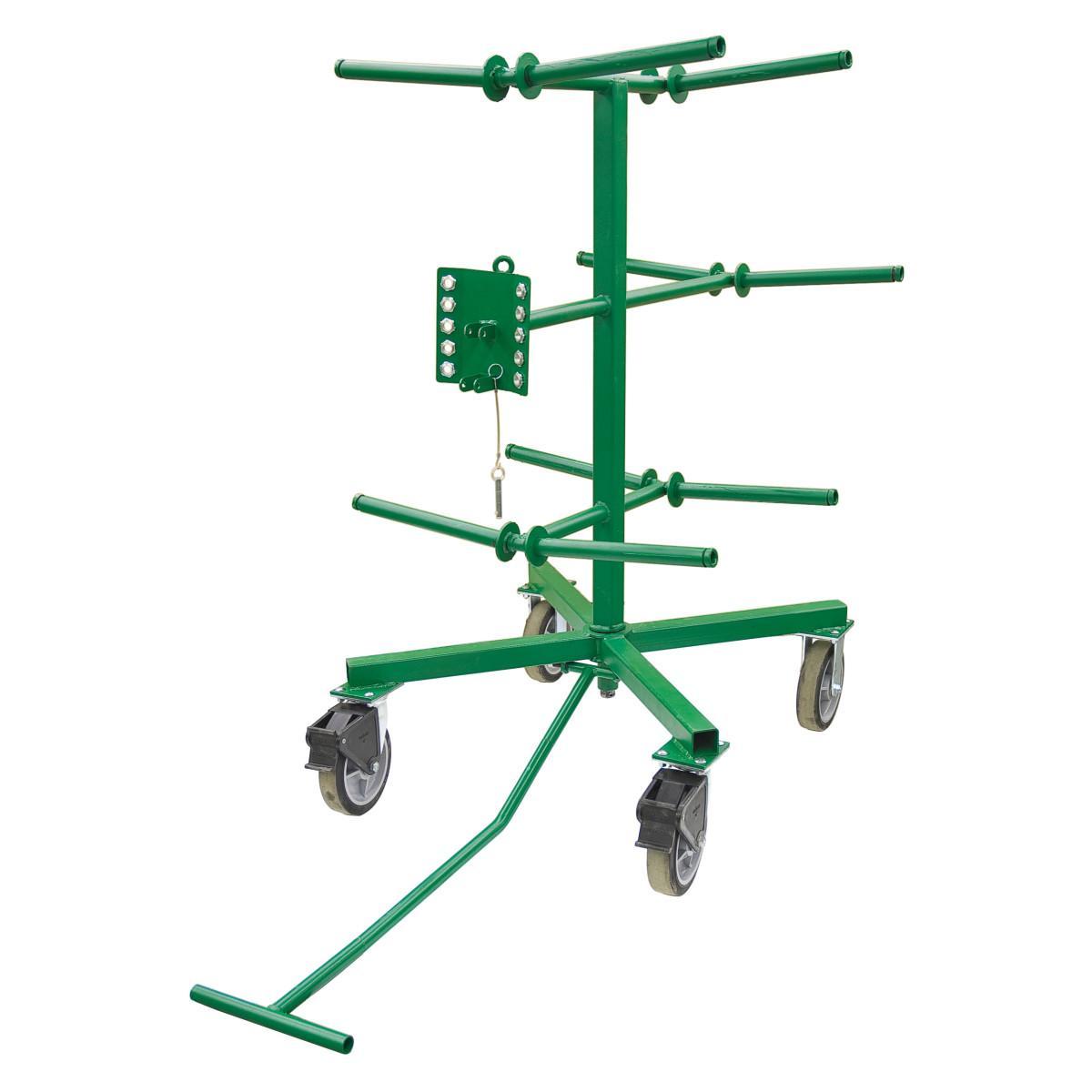 Greenlee® 910 Wire Dispenser Assembly, (10) 2500 ft Spool Up to 18 in Dia, 14.18 in W Spool, Steel, Green