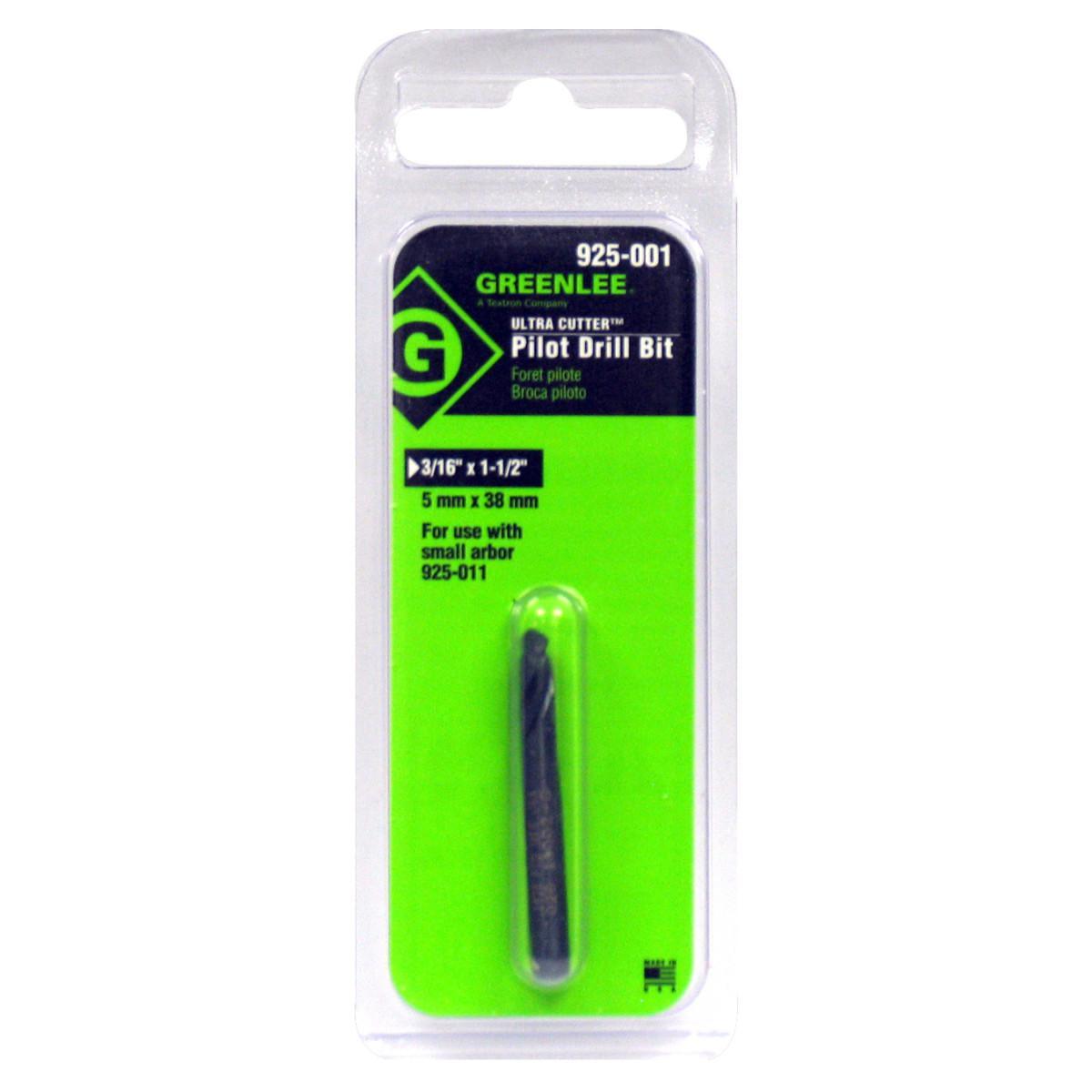 Greenlee® 925-001 Small Pilot Drill Bit, 3/8 in Shank, 3/16 in Pilot Drill, HSS