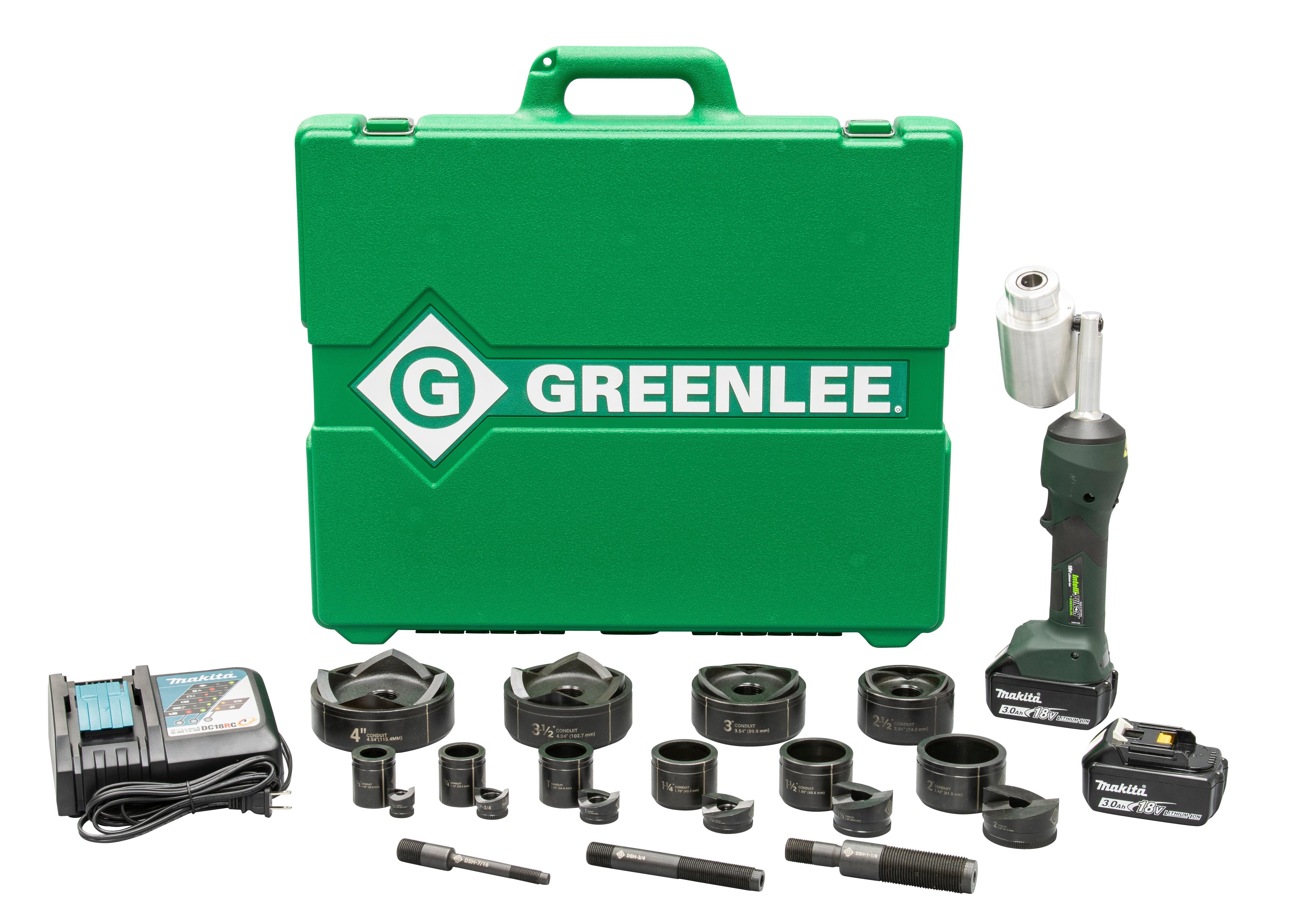 Greenlee® Intelli-PUNCH™ LS100X11SB4 Punch Driver Tool, 10 ga Mild Steel Punch Capacity, 11 ton Max Operating Force, Single Trigger Control, Power Source: Hydraulic Battery